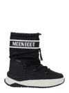 Moon Boot Moon Polar Black Ankle Boots With Maxi Logo Print On The Side In Tech Fabric Man In Black