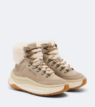 Moon Boot Moon247 City Suede Ankle Boots In Neutral