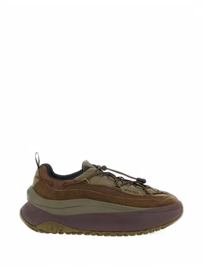 Moon Boot Moon247 Xlace Khaki & Brown Sneakers In Multi