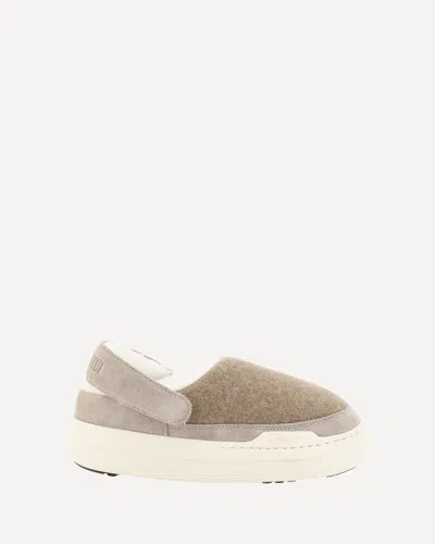 Moon Boot Mules In Beige Melange