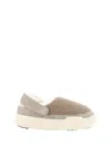 Moon Boot Mb Park Clog Slipper-mule In Beige Leather And Fabric In Beige Melange