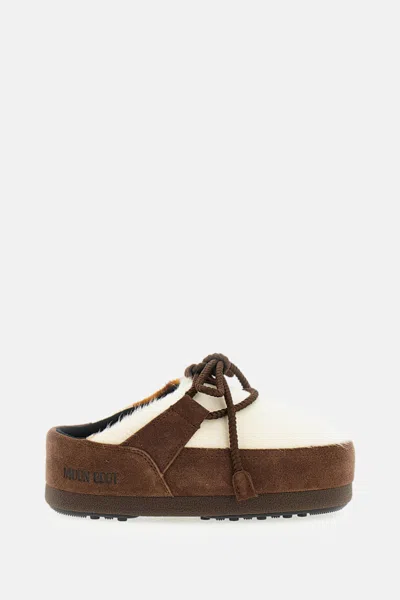 Moon Boot Evx Mules In Shearling In Brown