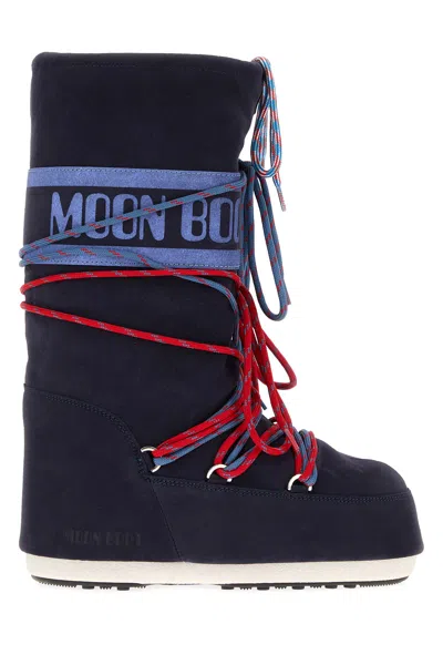 Moon Boot Navy Blue Suede Icon Boots