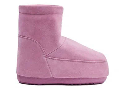 Pre-owned Moon Boot No Lace Suede Boot Sneakers In Pink