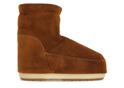 Pre-owned Moon Boot No Lace Suede Boot Sneakers In Tan/brown