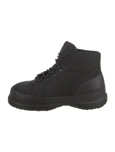Pre-owned Moon Boot Nubuck Lace-up Boots In Black