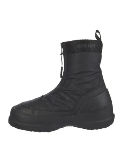 Pre-owned Moon Boot Nylon Combat Boots In Black