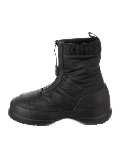Pre-owned Moon Boot Nylon Combat Boots In Black