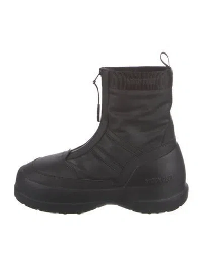 Pre-owned Moon Boot Nylon Combat Boots In Black