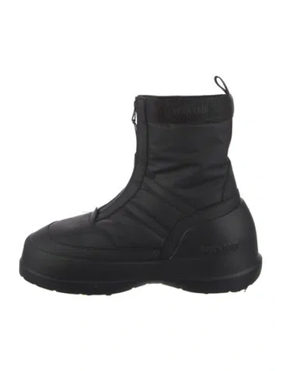 Pre-owned Moon Boot Nylon Combat Boots In Black