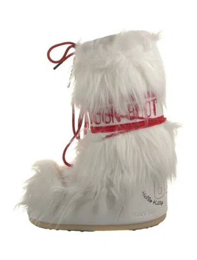 Pre-owned Moon Boot Nylon Graphic Print Boots In White