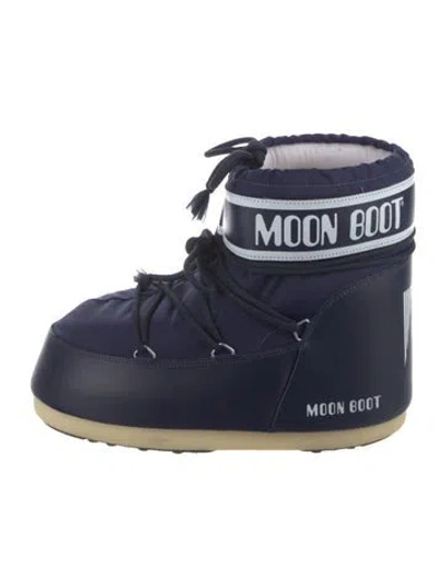 Pre-owned Moon Boot Nylon Graphic Print Lace-up Boots In Black