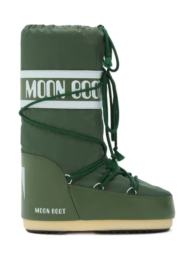 Moon Boot Kids' Nylon Lace-up Boots In Green