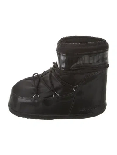Pre-owned Moon Boot Nylon Lace-up Boots In Black