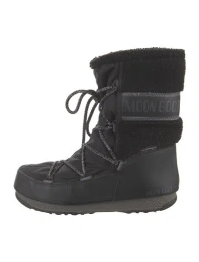 Pre-owned Moon Boot Nylon Lace-up Boots In Black