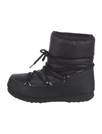 Pre-owned Moon Boot Nylon Lace-up Boots In Black