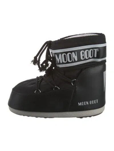 Pre-owned Moon Boot Nylon Lace-up Boots In Black