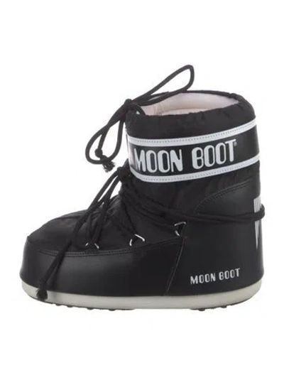Pre-owned Moon Boot Nylon Lace-up Boots In Black