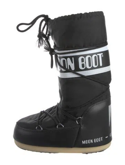 Pre-owned Moon Boot Nylon Lace-up Boots In Black