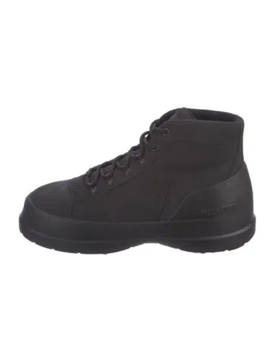 Pre-owned Moon Boot Nylon Lace-up Boots In Black