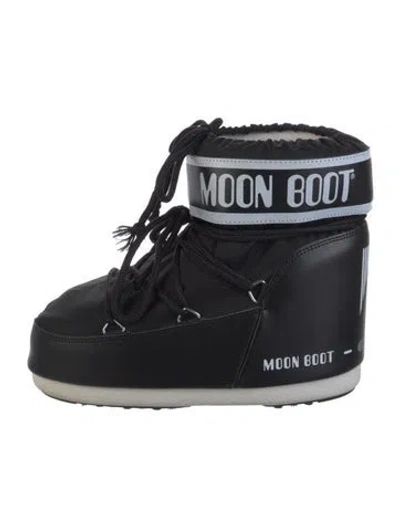 Pre-owned Moon Boot Nylon Lace-up Boots In Black