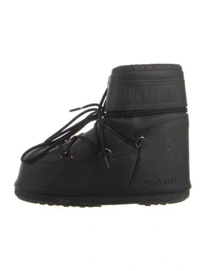 Pre-owned Moon Boot Nylon Lace-up Boots In Black