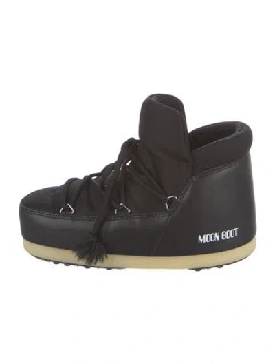 Pre-owned Moon Boot Nylon Lace-up Boots In Black