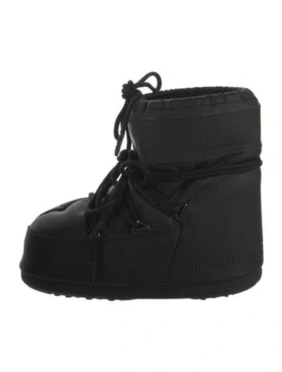 Pre-owned Moon Boot Nylon Lace-up Boots In Black