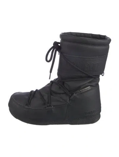 Pre-owned Moon Boot Nylon Lace-up Boots In Black