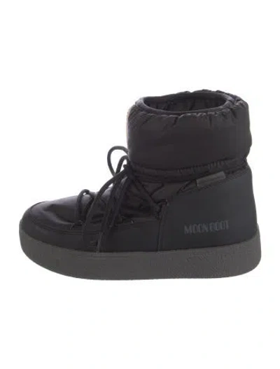 Pre-owned Moon Boot Nylon Lace-up Boots In Black