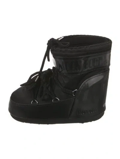 Pre-owned Moon Boot Nylon Lace-up Boots In Black