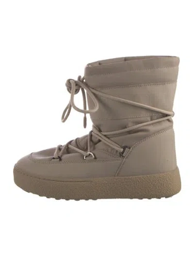 Pre-owned Moon Boot Nylon Lace-up Boots In Gold