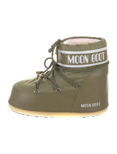 Pre-owned Moon Boot Nylon Lace-up Boots In Green