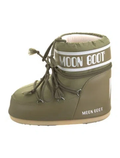 Pre-owned Moon Boot Nylon Lace-up Boots In Green