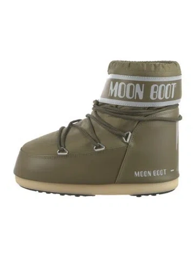 Pre-owned Moon Boot Nylon Lace-up Boots In Green