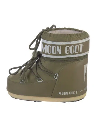 Pre-owned Moon Boot Nylon Lace-up Boots In Green