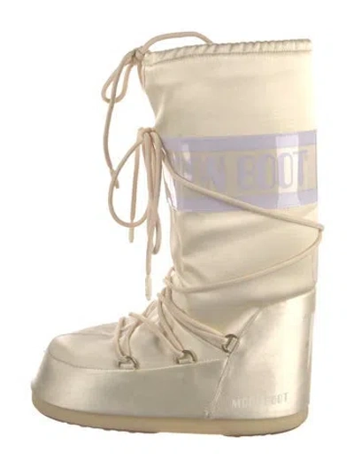 Pre-owned Moon Boot Nylon Lace-up Boots In Neutral