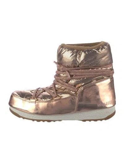 Pre-owned Moon Boot Nylon Patterned Snow Boots In Gold/metallic