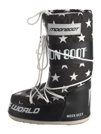 Pre-owned Moon Boot Nylon Printed Lace-up Boots In Multi