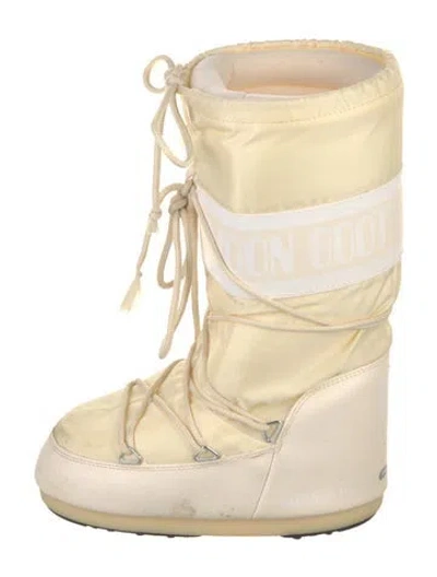 Pre-owned Moon Boot Nylon Printed Lace-up Boots In Neutral