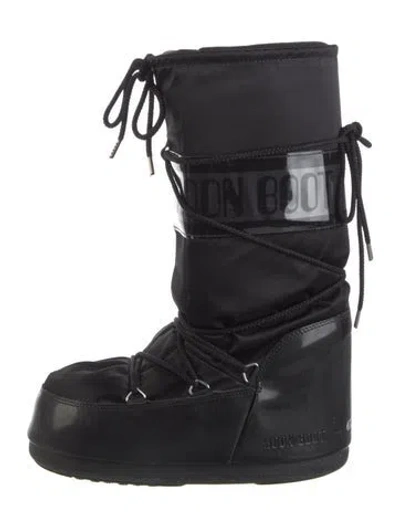 Pre-owned Moon Boot Nylon Snow Boots In Black