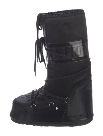 Pre-owned Moon Boot Nylon Snow Boots In Black