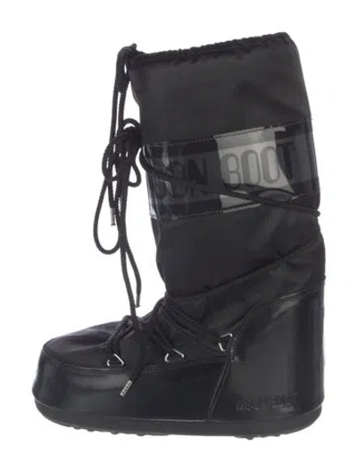 Pre-owned Moon Boot Nylon Snow Boots In Black