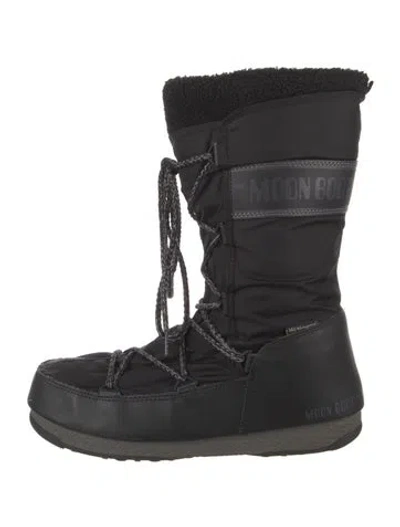 Pre-owned Moon Boot Nylon Snow Boots In Black