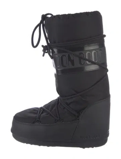 Pre-owned Moon Boot Nylon Snow Boots In Black
