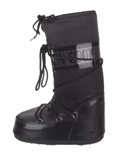Pre-owned Moon Boot Nylon Snow Boots In Black