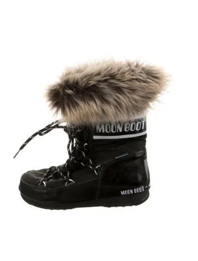 Pre-owned Moon Boot Nylon Snow Boots In Black