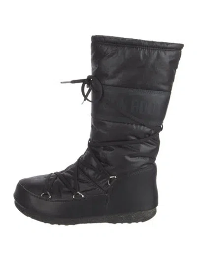 Pre-owned Moon Boot Nylon Snow Boots In Black/white