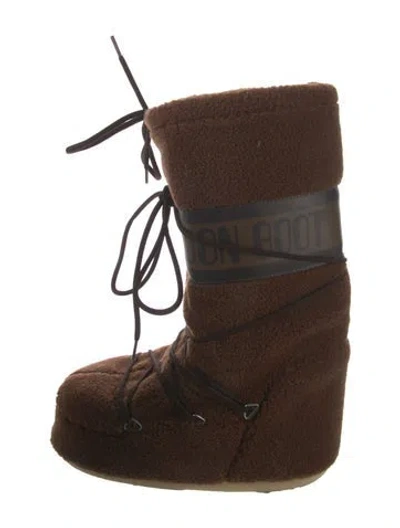 Pre-owned Moon Boot Nylon Snow Boots In Brown