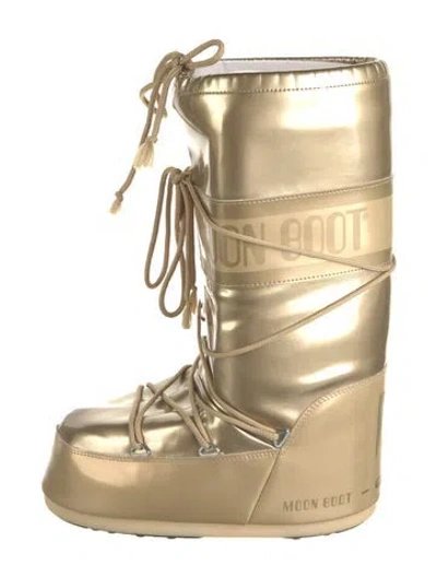 Pre-owned Moon Boot Nylon Snow Boots In Gold